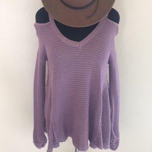 Lavender Free People Knit Sweater